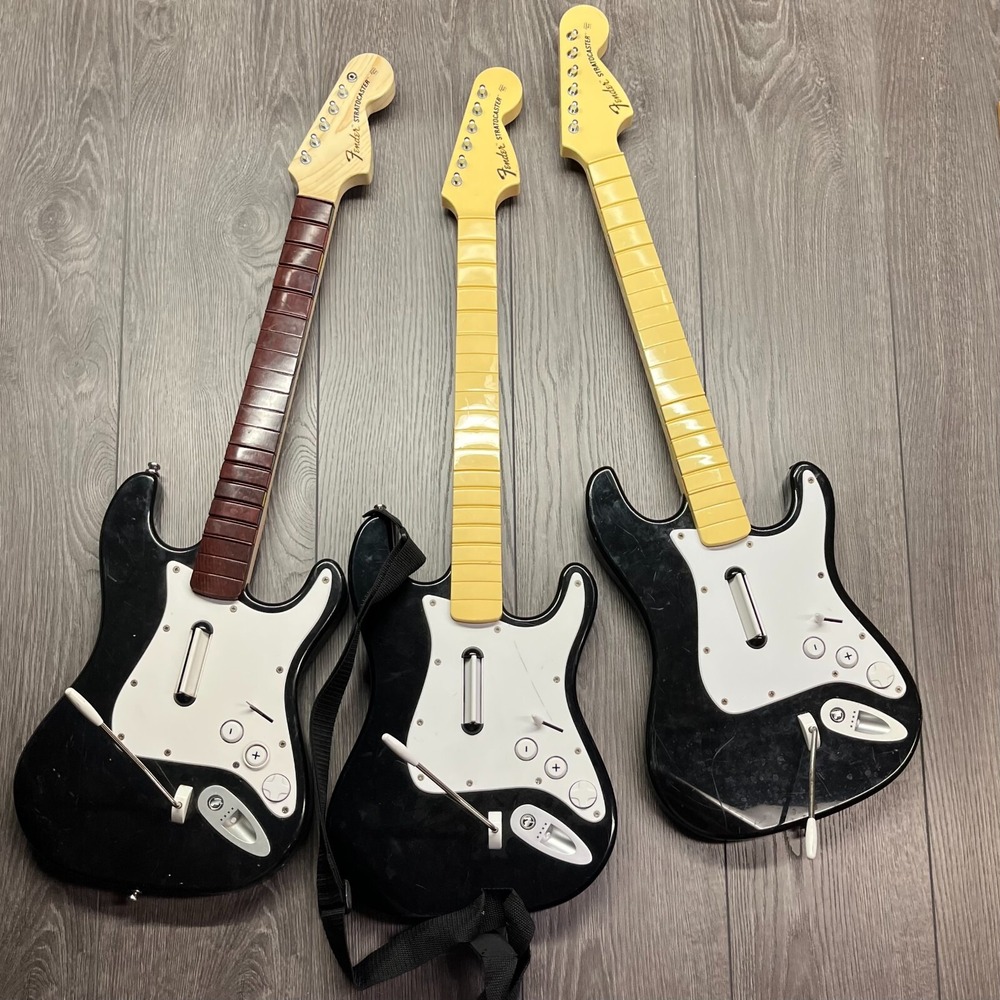 SONY PlayStation Rock Band Fender Stratocaster Guitar Lot x 3 #822151 - Untested